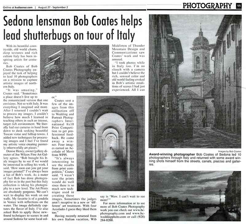 coates helps lead photo tour of italy