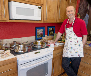 photo of photographer Bob Coates in the kitchen