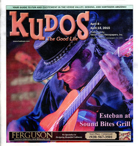 Esteban on cover of kudos entertainment newspaper