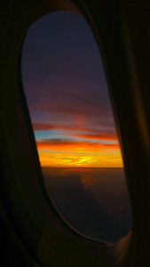 sunset window view