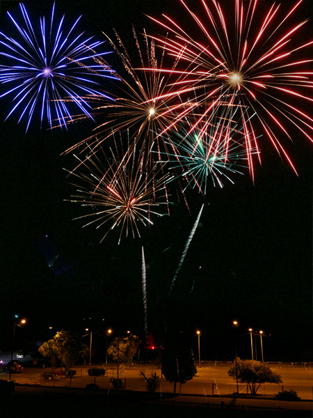 fireworks composite image