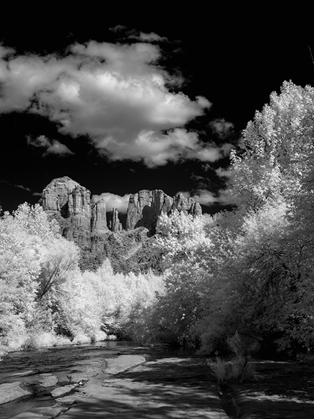 black & white infrared photo cathedral rock