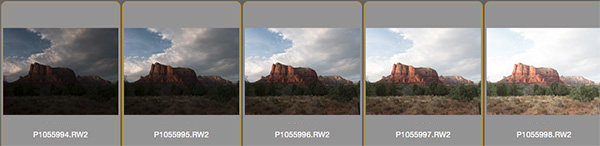images of different exposures at courthouse butte