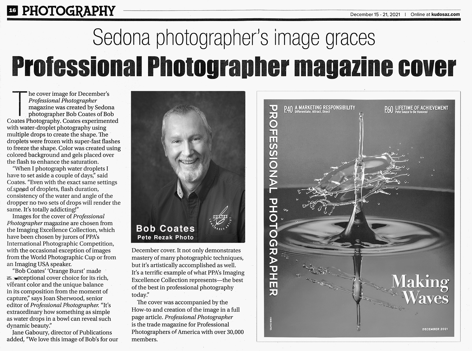 PPA cover article with image by bob coates photography