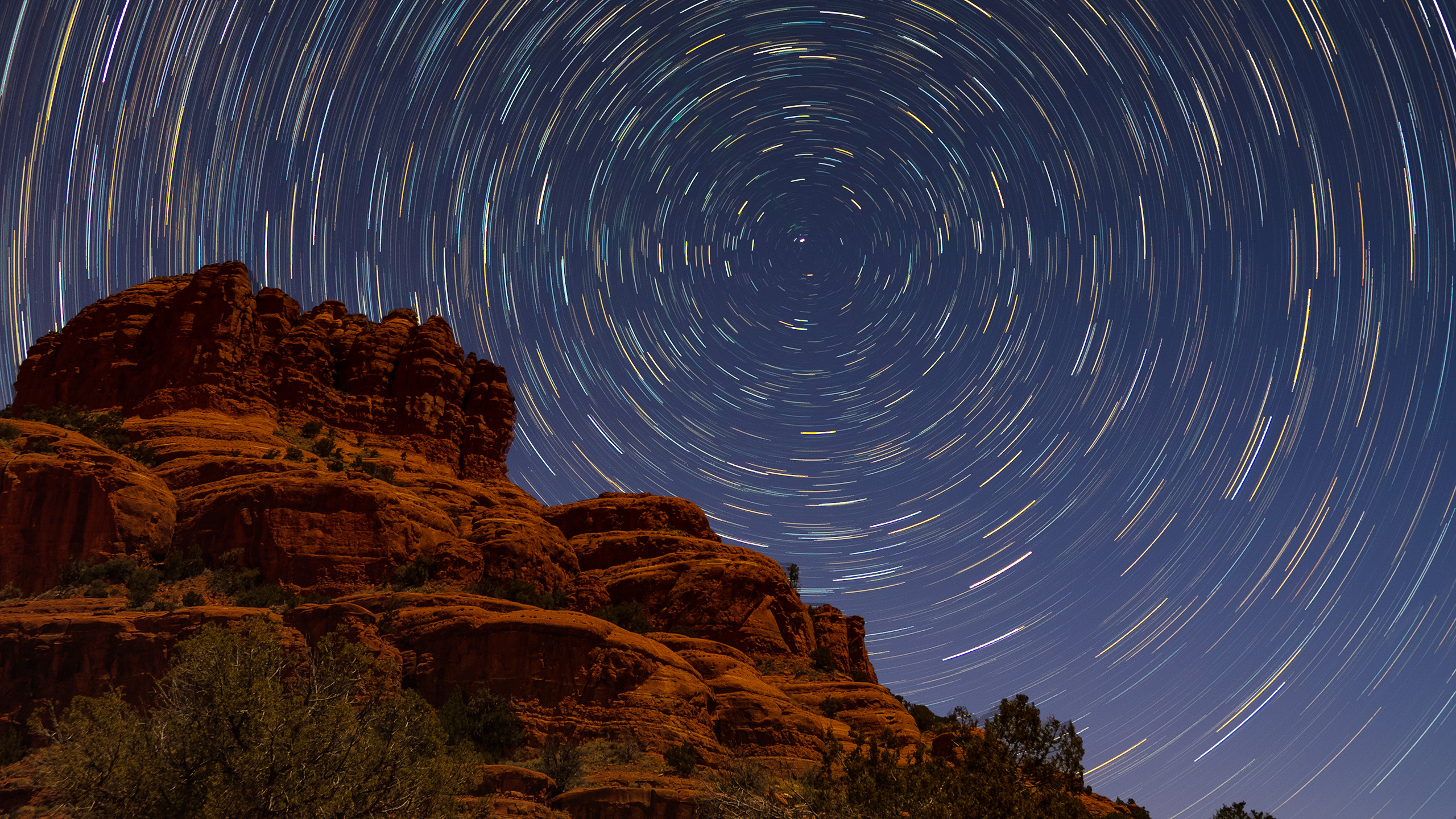 Bell rcok sedona arizona with star trails